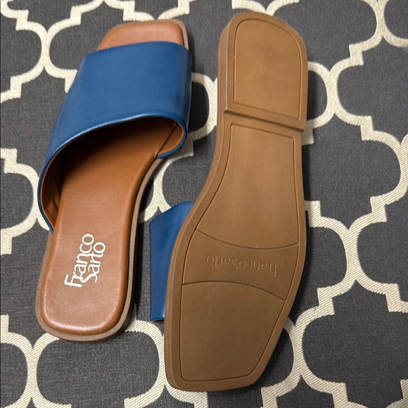 Blue and Brown Leather Open-Toe Sandals - Picture 4 of 6